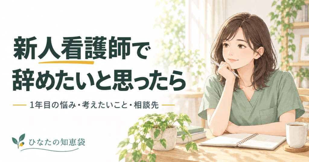 新人看護師で辞めたいと思ったら｜1年目の悩み・考えたいこと・相談先