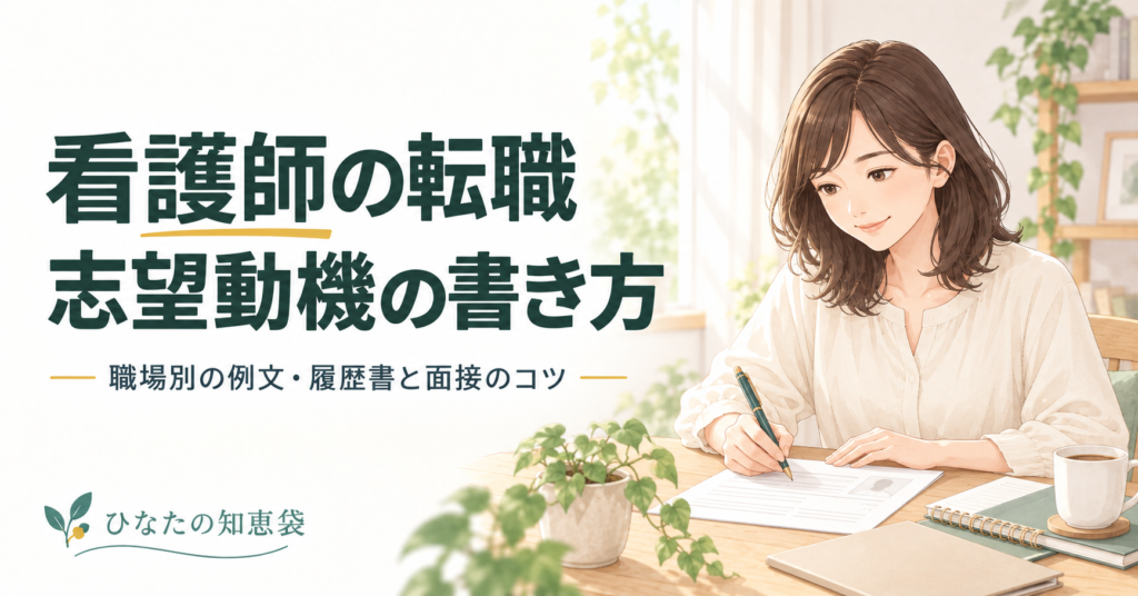 看護師の転職志望動機の書き方｜職場別の例文・履歴書と面接のコツ