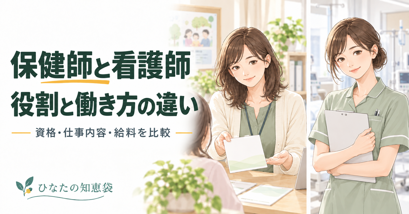 保健師と看護師|役割と働き方の違い|資格・仕事内容・給料を比較